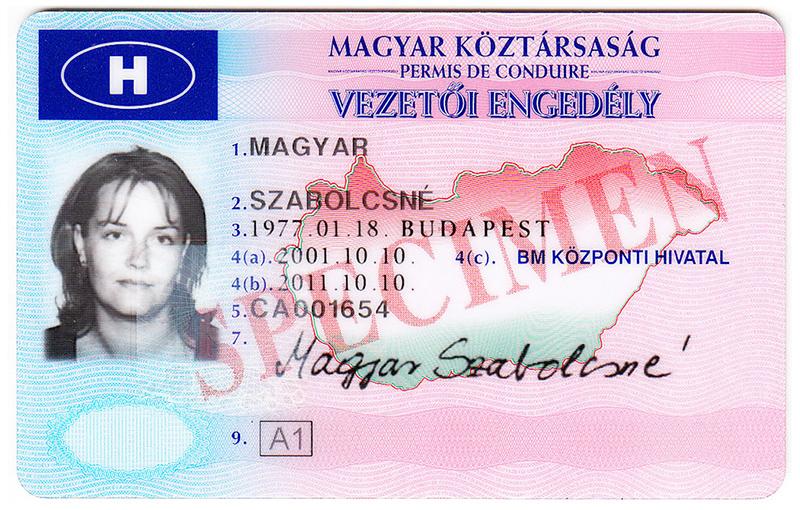 Original Hungarian driving license